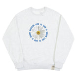 Daisy Flower Circle Logo White Clip Sweatshirt