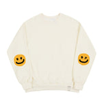 Elbow Drawing Dot Smile White Clip Sweatshirt