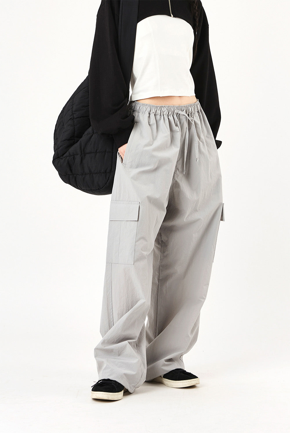 Raucohouse(ラウコハウス) - Peach cargo wide banding pants – einz.jp