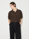 BROWNY KNIT HALF SHIRTS