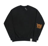 Elbow Bear Smile White Clip Sweatshirt