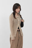 Scocy button-up collar knit cardigan