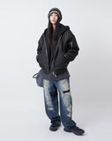 Detachable hood shirring MA-1 jumper