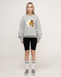 Flower Bear Smile White Clip Sweatshirt