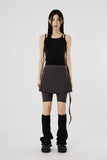 leggings layered banding skirt
