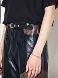 PATCHY LEATHER WIDE PANTS