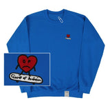 heartboard embroidery white clip sweatshirt