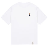 Tattoo Dog Embroidery Striper Short Sleeve Tee