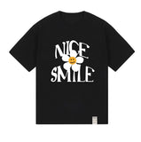 NICE SMILE logo flower short sleeve tee