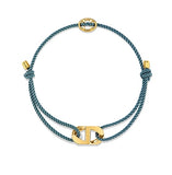 Heriter silver curve emblem string bracelet
