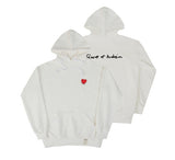 Drawing Heart Back Logo White Clip Hoodie