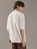 BUTTER CREAM KNIT HALF SHIRTS