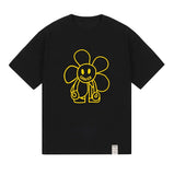 Comics Line Flower Drawing Short Sleeve T-shirt