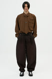 color washing denim pocket pants