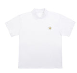 White Flower Smile Embroidery Collar T