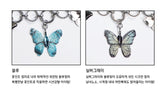 [SET] 5P Blue Butterfly Long Drop Silver Gray Butterfly Necklace