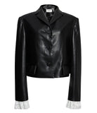 Fake leather short jacket 003