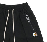 Zipper Resin Flower Bear White Clip Jogger