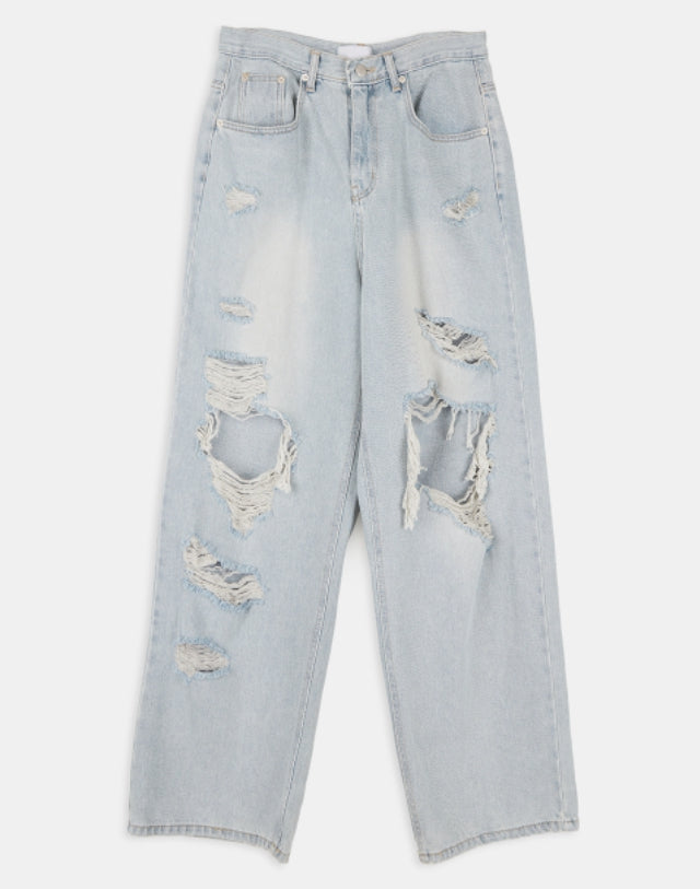 Raucohouse(ラウコハウス) - Drag destroyed wide denim pants – einz.jp