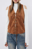 Western eyelet suede vest