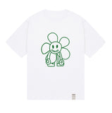 Comics Line Flower Drawing Short Sleeve T-shirt