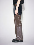 PATCHY LEATHER WIDE PANTS