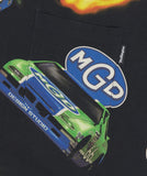 RACING CAR OPEN COLLAR HALF SLEEVE SHIRT