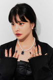 Larissa Square Cubic Pearl Necklace