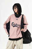 Sporty string v-neck nylon sweatshirt