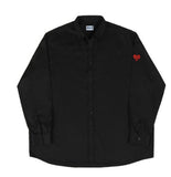 Sleeve Heart Logo Smile Embroidery Overfit Shirt