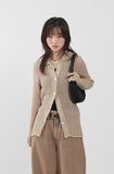 Scocy button-up collar knit cardigan