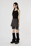 leggings layered banding skirt
