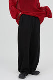 Snap wide sweat pants