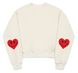 [WOMAN] Elbow Heart Smile Crop Sweatshirt