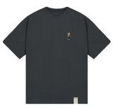 Tattoo Dog Embroidery Striper Short Sleeve Tee