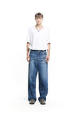 CRACK BRUSH WIDE DENIM PANTS