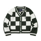 CHECKER BOARD TERRY CARDIGAN