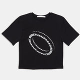 3D Lettering graphic crop t-shirt