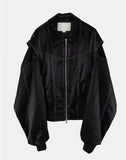 Viper leather 2-way zip-up jacket