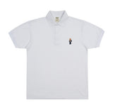 Tattoo Dog Embroidery Striper Clip Pique Short Sleeve T-shirt