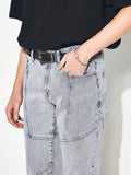 TURN OVER DENIM PANTS