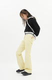 Cathion cotton slim bootscut pants