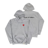 Drawing Heart Back Logo White Clip Hoodie