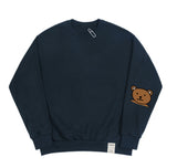 Elbow Bear Smile White Clip Sweatshirt