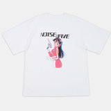 Noise wave character printing t-shirt