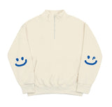 Elbow Smile Drawing Half Zip-up Sweatshirt