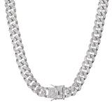 Renin stone cubic chain necklace silver 45cm