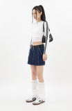 Carpenter loop mini denim skirt