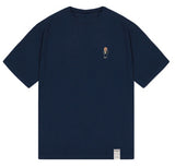 Tattoo Dog Embroidery Striper Short Sleeve Tee