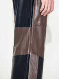 PATCHY LEATHER WIDE PANTS